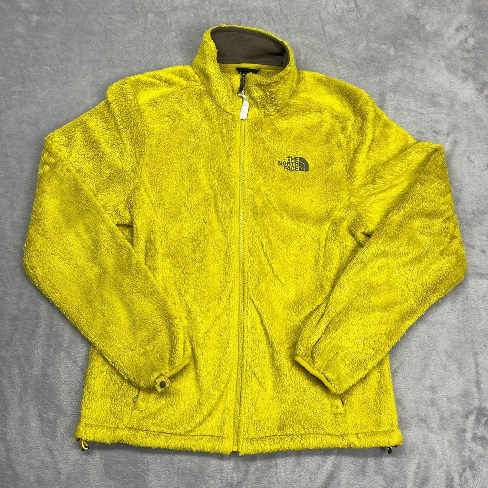 The North Face Fleece Jacket Womens Medium Yellow Long Sleeve Mock Neck Full Zip